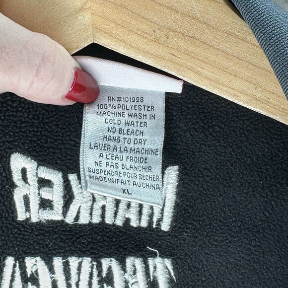 Volkl XL Track Jacket‎ Black Fleece Lined Full Zip Logo Tecnica Marker Sporty - Picture 5 of 6